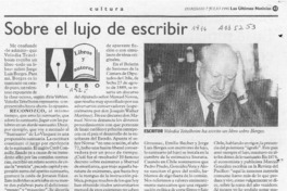 Sobre el lujo de escribir  [artículo] Filebo.
