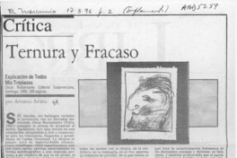 Ternura y fracaso  [artículo] Antonio Avaria.