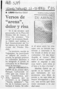 Versos de "arena", dolor y risa  [artículo].