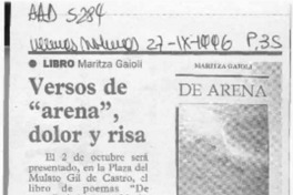 Versos de "arena", dolor y risa  [artículo].