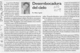 Desembocadura del cielo  [artículo] Milton Aguilar.