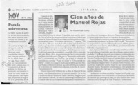 Cien años de Manuel Rojas  [artículo] Antonio Rojas Gómez.