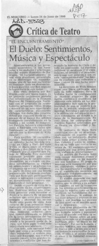 El duelo, sentimientos, música y espectáculo  [artículo] Carola Oyarzún L.