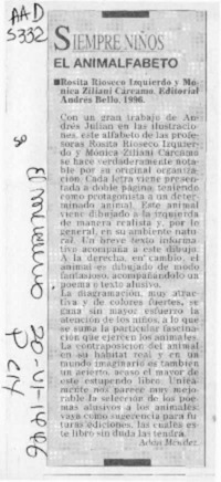 El Animalfabeto  [artículo].