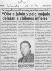 "Olor a jabón y pelo mojado delatan a chilenos infieles"