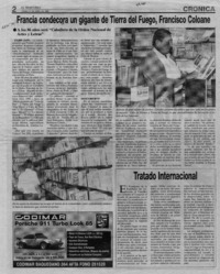 Francia condecora un gigante de Tierra del fuego, Francisco Coloane  [artículo].