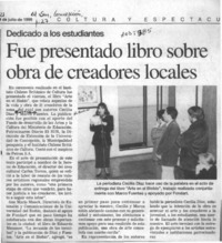 Fue presentado libro sobre obra de creadores locales  [artículo].