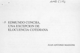 Edmundo Concha, una excepción de elocuencia cotidiana