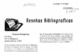 Cuentos completos  [artículo].