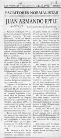 Juan Armando Epple  [artículo] Carlos René Ibacache.