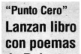Lanzan libro con poemas de Roberto Chacana