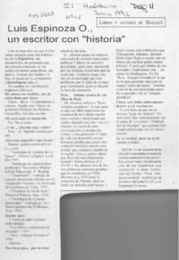 Luis Espinoza O., un escritor con "historia"