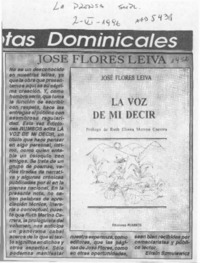 José Flores Leiva  [artículo] Efraín Szmulewicz.