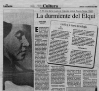 La durmiente del Elqui  [artículo] Francisca Vargas.