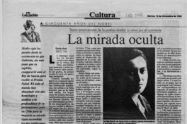 La mirada oculta  [artículo] Gabriela Mistral.