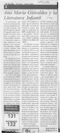 Ana María Güiraldes y la literatura infantil  [artículo].
