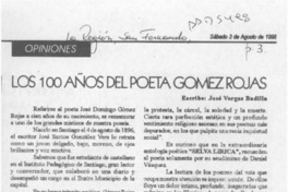 Los 100 años del poeta Gómez Rojas  [artículo] José Vargas Badilla.