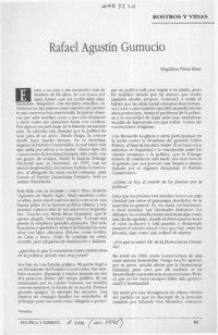 Rafael Agustín Gumucio  [artículo] Magdalena Piñera Morel.