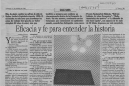 Eficacia y fe para entender la historia  [artículo] Loreto Novoa.