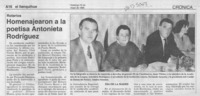 Homenajearon a la poetisa Antonieta Rodríguez  [artículo].