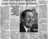 Jesuita Hanisch, premio de historia
