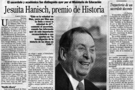 Jesuita Hanisch, premio de historia