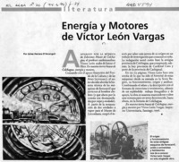 Energía y motores de Víctor León Vargas  [artículo] Jaime Herrera D'Arcangeli.