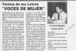 "Voces de mujer"  [artículo] Ernesto Massiglio.