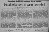 Final feliz tuvo el caso Lemebel  [artículo] L. N.