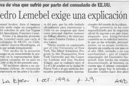 El Escritor Pedro Lemebel exige una explicación  [artículo].