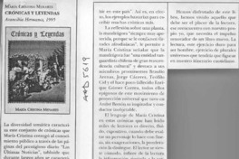 Crónicas y leyendas  [artículo] Eugenio García-Díaz.