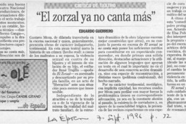 "El zorzal ya no canta más"  [artículo] Eduardo Guerrero.