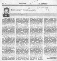 "Bien común", poesía necesaria  [artículo] Bernardo González Koppmann.