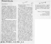 Primera novela  [artículo] Erika L. Castillo Barrientos.