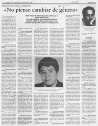 "No pienso cambiar de género"