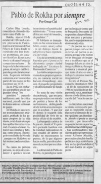 Pablo de Rokha por siempre  [artículo] Omar Cid.