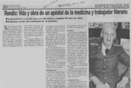 Rendic, vida y obra de un apóstol de la medicina y trabajador literario