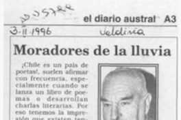 Moradores de la lluvia  [artículo] Hernán de la Carrera Cruz.