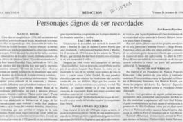 Personajes dignos de ser recordados  [artículo] Ramón Riquelme.