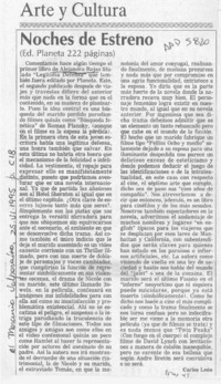 Noches de estreno  [artículo] Carlos León.