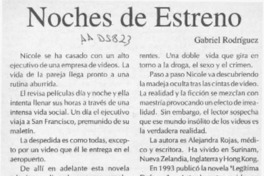 Noches de estreno  [artículo] Gabriel Rodríguez.