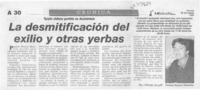 La desmitificación del exilio y otras yerbas  [artículo] Alfredo Scroff.