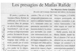 Los presagios de Matías Rafide  [artículo] Mauricio Ostria González.