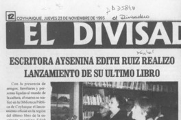 Escritora aysenina Edith Ruiz realizó lanzamiento de su último libro  [artículo].