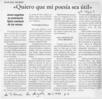 "Quiero que mi poesía sea útil"  [artículo].