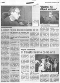 Lientur Rojas, teatrero hasta el fin
