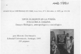 Tipos humanos en la poesía folclórica chilena  [artículo] Raquel Barros.