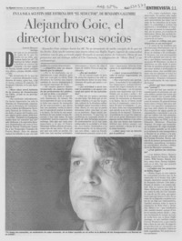 Alejandro Goic, el director busca socios