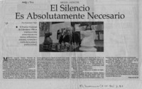 El silencio es absolutamente necesario  [artículo] Francisco Véjar.