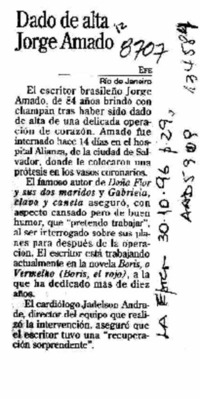 Dado de alta Jorge Amado  [artículo].